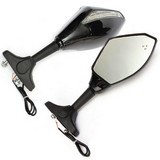 Motorcycle Rearview Mirrors W- Led Turn Signal Honda -Kawasaki -Suzuki -Yamaha -Ducati -Triumph